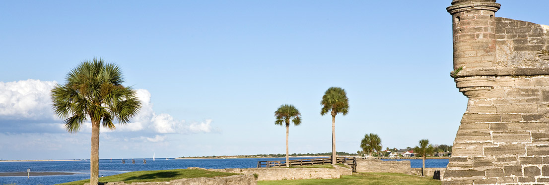 view of ocean and St. Augustine fort